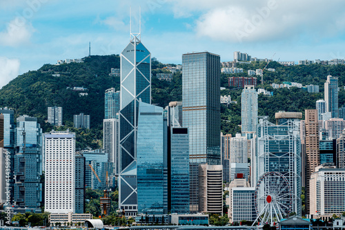 Photography Panorama of Victoria Harbor of Hong Kong