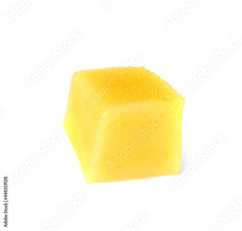 Slice of fresh mango isolated on white background