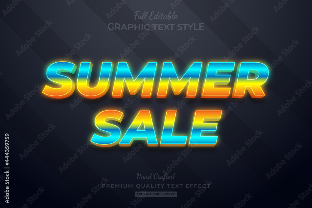Summer Sale Neon Gradient premium text effect editable