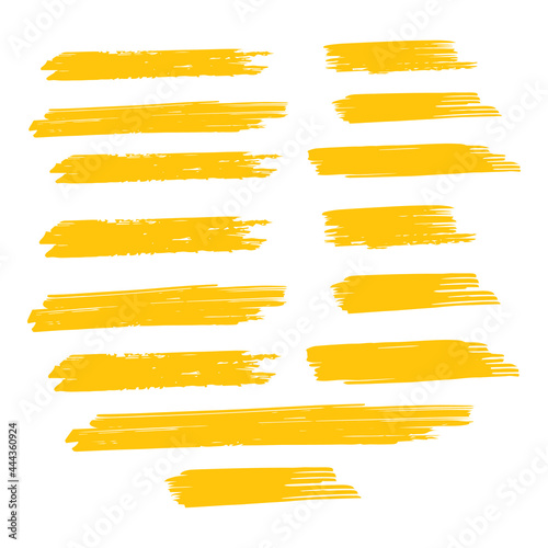 Golden Brushes Background. Orange Ink Chinese. Yellow Stroke Isolated. Yellow Brushstroke Square. Paint Splatter. Paintbrush Graffiti. Watercolor Chinese. Grungy Creative.