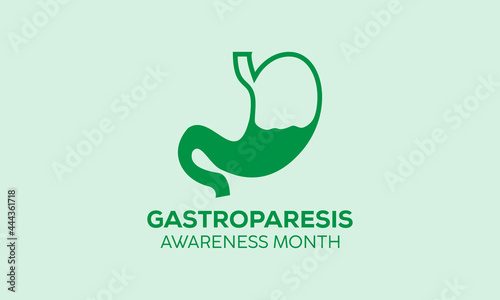 Gastroparesis awareness month vector banner, poster, background template observed on august. Health messages about gastroparesis, treatment.