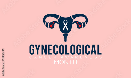 Gynecological Cancer Awareness banner design. importance of bringing awareness cervical, ovarian, uterine/endometrial, vaginal and vulvar cancer. photo