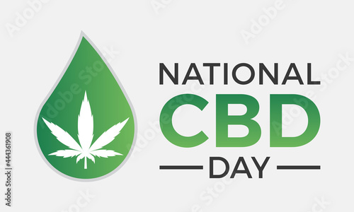 National cbd day banner, poster, card, background cbd holiday template. Celebrating a cannabinoid that is seemingly changing the lives of many.