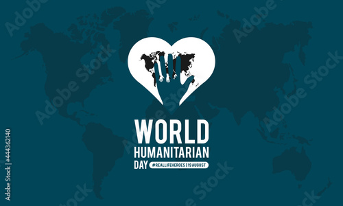 World humanitarian day awareness month vector banner template observed on august