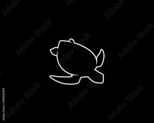 Turtle Silhouette. Isolated Vector Animal Template for Logo Company, Icon, Symbol etc
