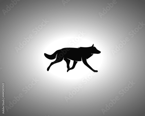 Wolf Silhouette. Isolated Vector Animal Template for Logo Company  Icon  Symbol etc