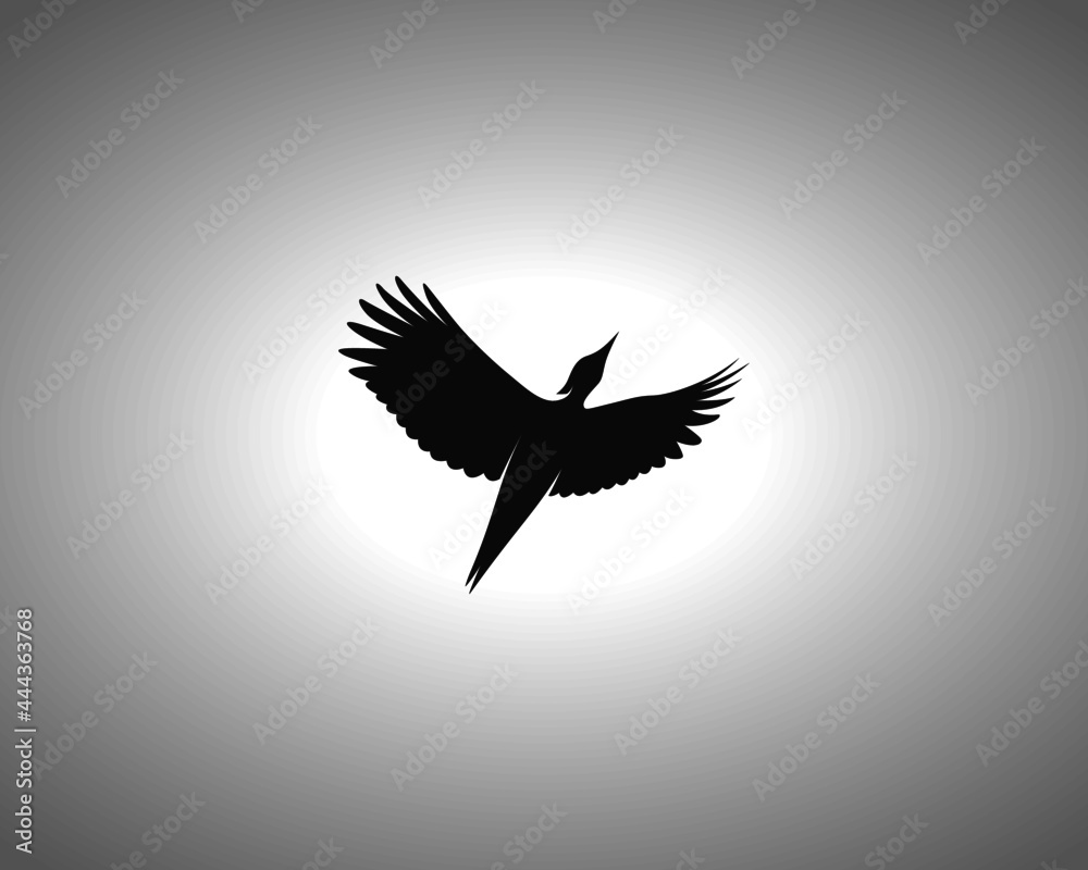 Obraz premium Woodpecker Silhouette. Isolated Vector Animal Template for Logo Company, Icon, Symbol etc