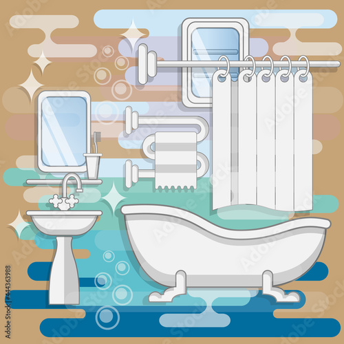 Bathroom. Background. Vector illustration. 