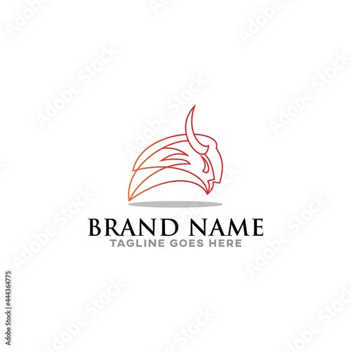 Bison lineart logo vector illustration. 