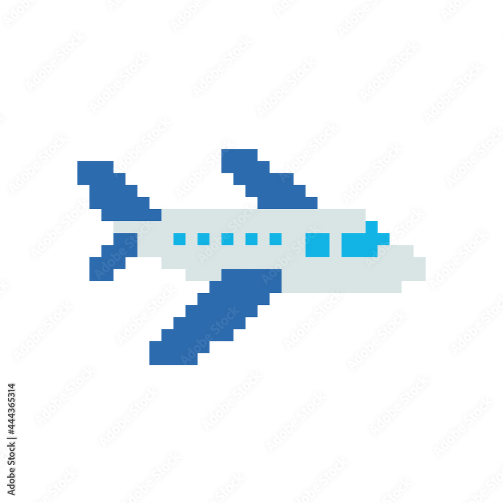 airplane pixels. for 8 bit game assets. Cross stitch pattern or tshirt