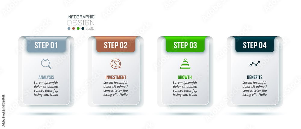 Business infographic template with step or option design. Business infographic template with step or option design.