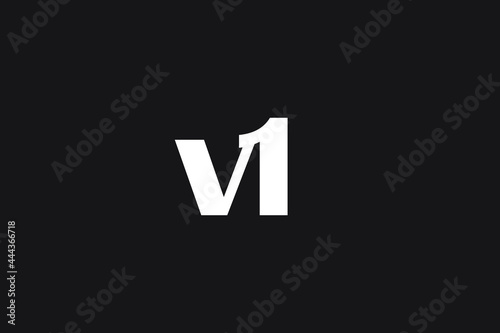 Letter V1 Logo Design Vector Template. 