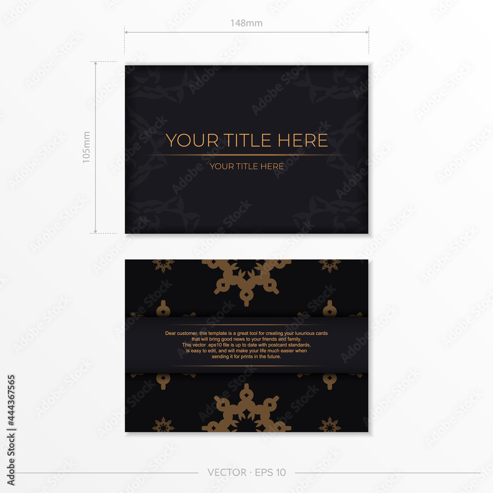 Luxurious postcard design with vintage Indian ornaments. Can be used as background and wallpaper. Elegant and classic vector elements ready for print and typography.