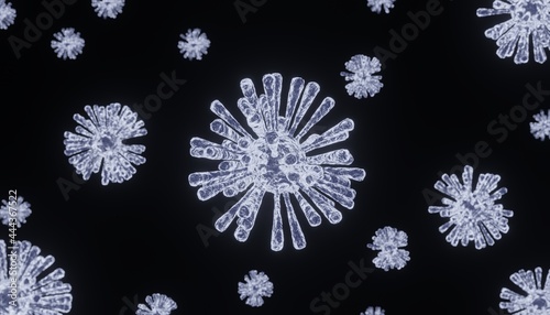 Corona Virus cell. 3D illustration. Coronavirus background. 