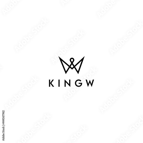 king w letter luxury logo design