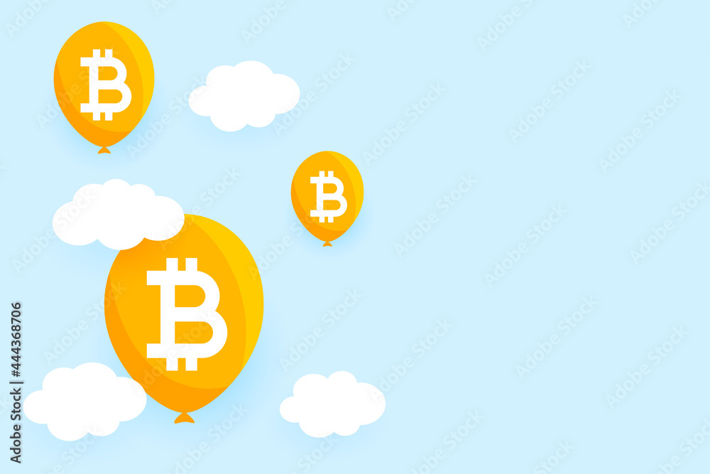 flat bitcoin balloon bubble concept background flat bitcoin balloon bubble concept background