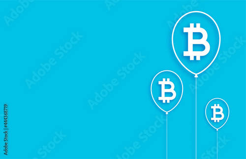 flat bitcoin bubble balloon concept background