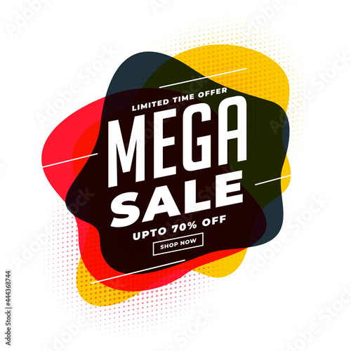 abstract mega sale promotional banner template