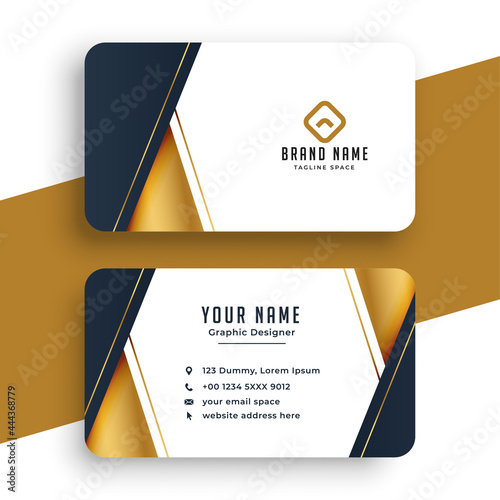 business card design in golden style