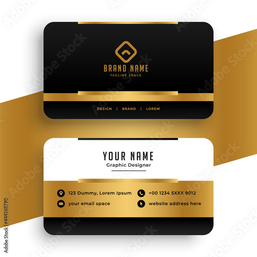 stylish golden business card template design