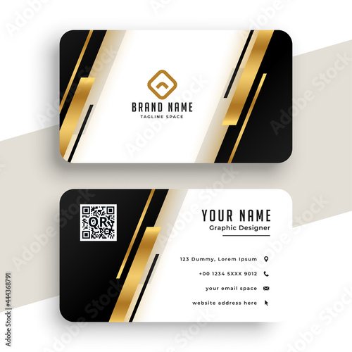 geometric golden business card template design