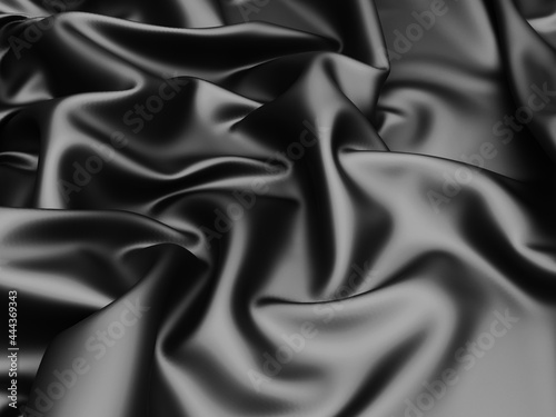 Abstract background luxury cloth. Smooth elegant black silk or satin