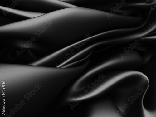 Abstract background luxury cloth. Smooth elegant black silk or satin