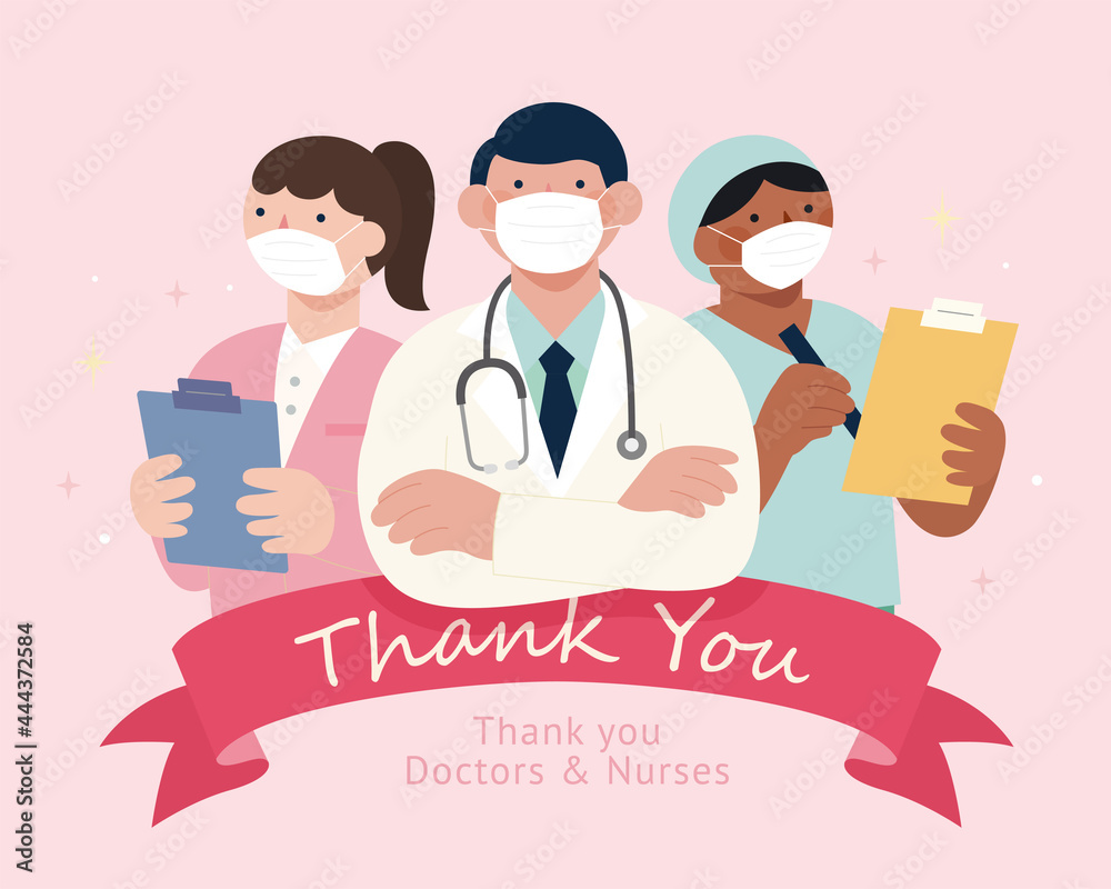 Thank you doctors and nurses Stock Vector | Adobe Stock