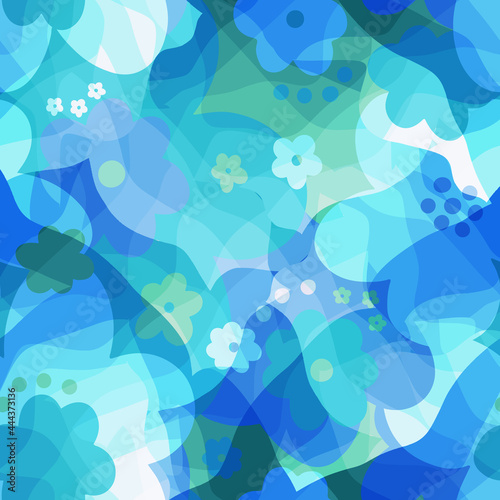 Seamless pattern transparency texture floral flower abstract..Print fashion textile