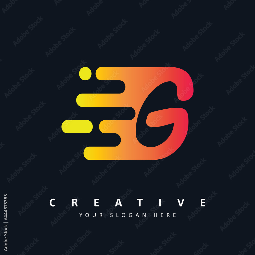 Letter G Speed Logo Design Vector Illustration