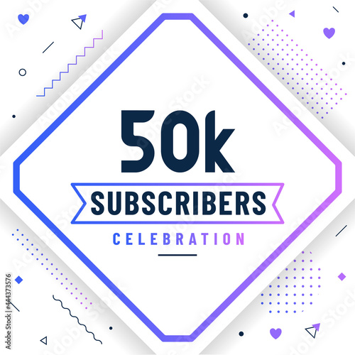 Thank you 50K subscribers, 50000 subscribers celebration modern colorful design.