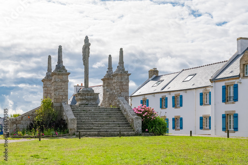 Saint-Cado in Brittany, the ordeal monument in the center of the village, on a small island
 photo