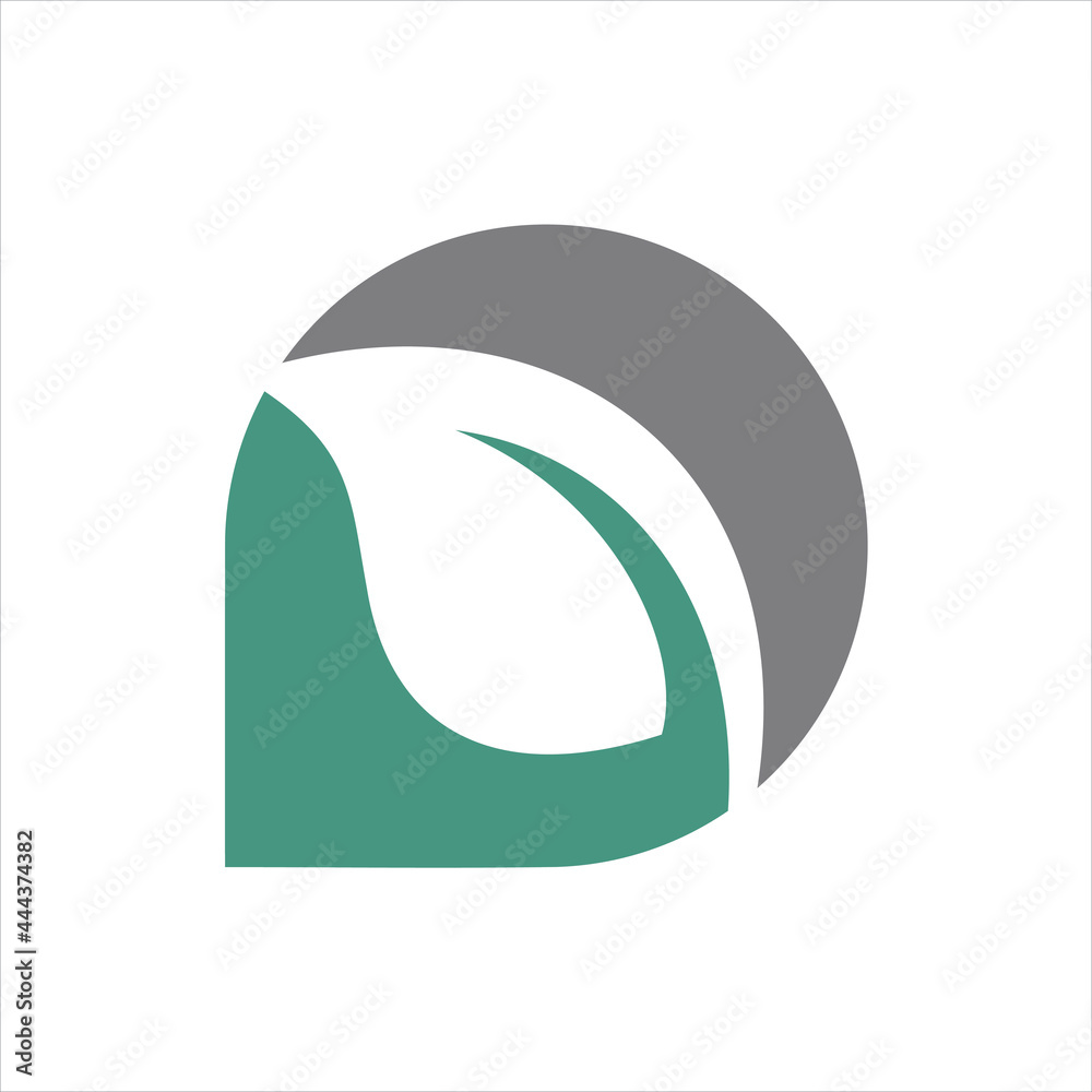 simple creative vector initial p leaf logo design