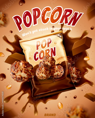 3d chocolate popcorn ad