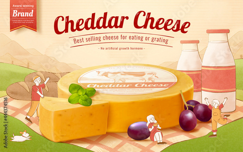 Cute 3d cheddar cheese banner ad