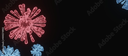 Corona Virus cell. 3D illustration. Coronavirus background.