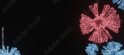 Corona Virus cell. 3D illustration. Coronavirus background.
