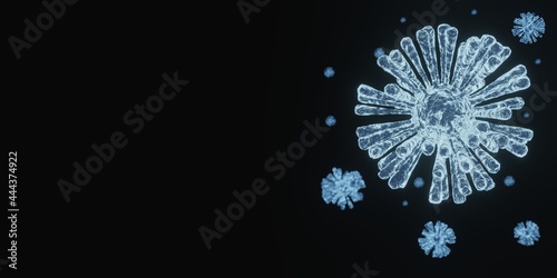 Corona Virus cell. 3D illustration. Coronavirus background.