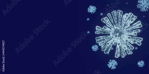 Corona Virus cell. 3D illustration. Coronavirus background.