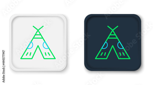 Line Traditional indian teepee or wigwam icon isolated on white background. Indian tent. Colorful outline concept. Vector