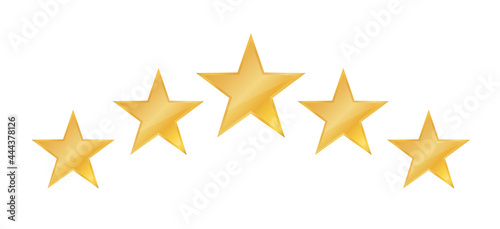 Five stars icon. Stars rating review icon for website and mobile apps. on white background. Vector illustration