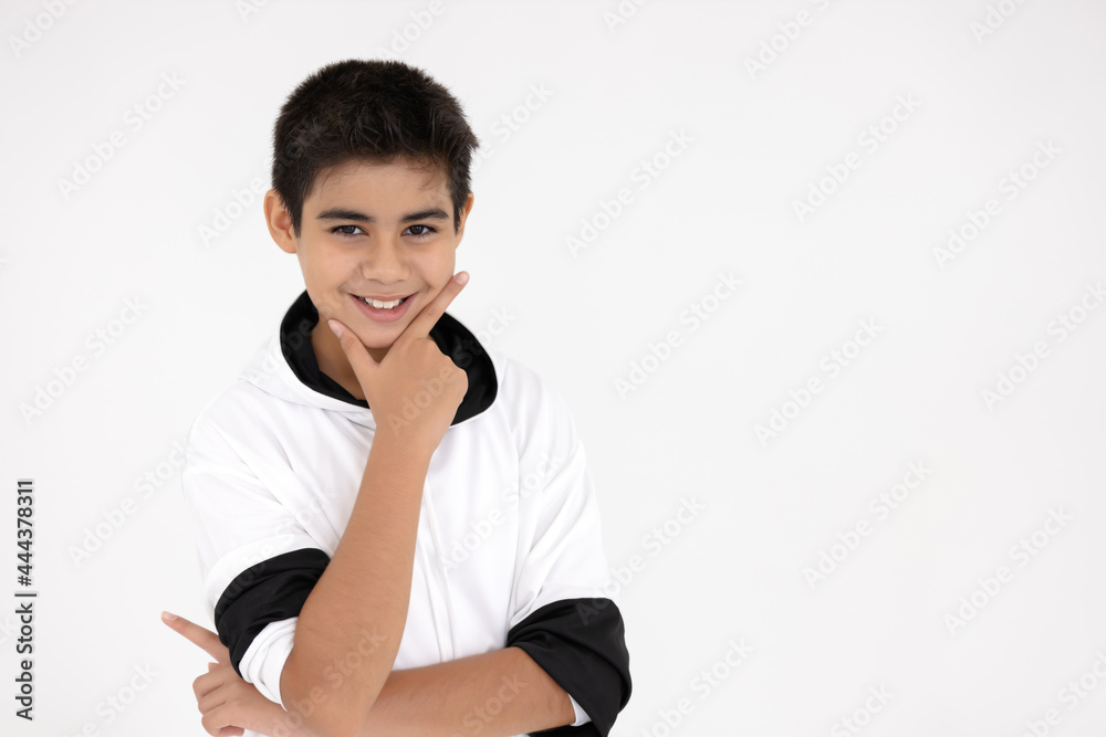 Portrait young smart kid Asian healthy boy teenager greeting happy smile funny isolated on white background. Portrait young smart kid Asian healthy boy teenager greeting happy smile funny isolated on white background.