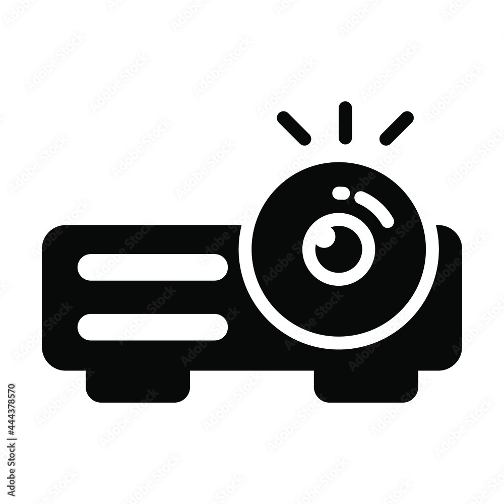 Projector vector Icon- Glyph style high quality vector illustration. Projector vector Icon- Glyph style high quality vector illustration.