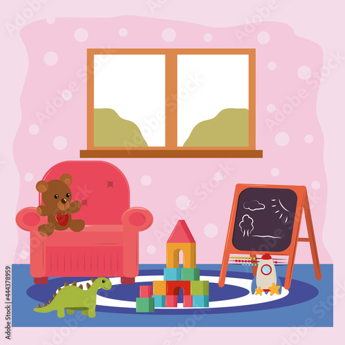 play room with toys for kids