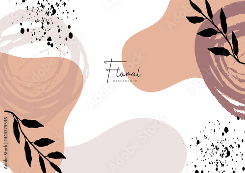 Abstract floral background for presentation design with modern corporate concept. Organic background with earth tone color