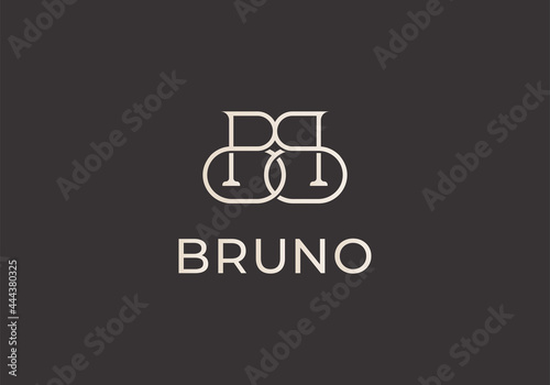 Elegant line curve vector logotype. Premium letter BB logo design. Luxury linear creative monogram.
