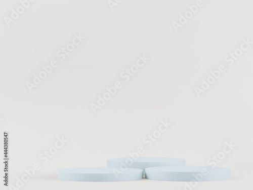 Cosmetic blue podium background for product presentation, for fashion magazine illustration. - 3d rendering -
