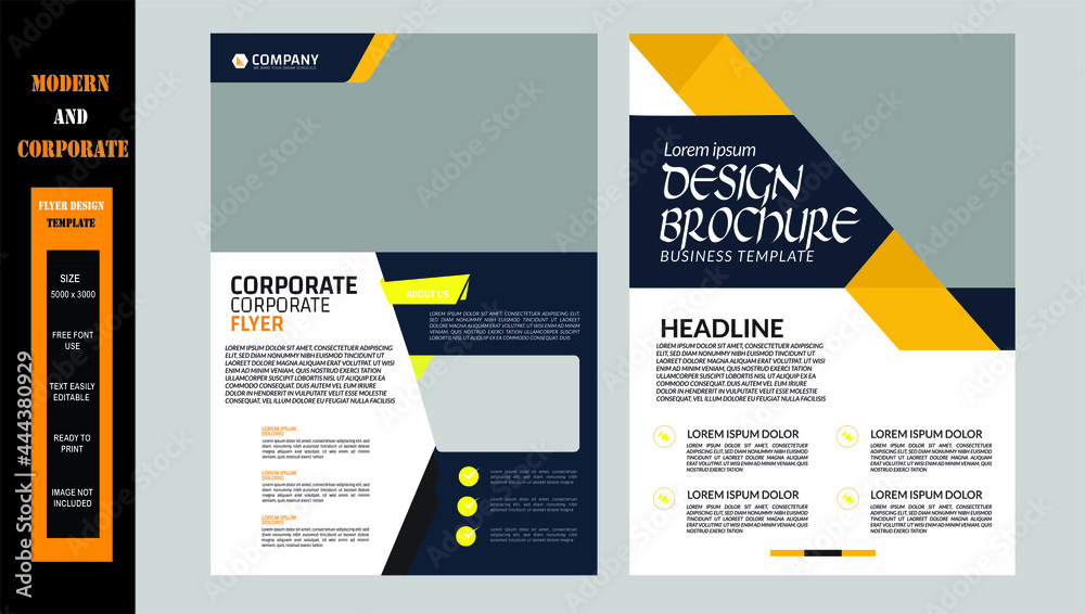 Yellow Color Business Brochure, Flyer Design Yellow Color Business Brochure, Flyer Design
