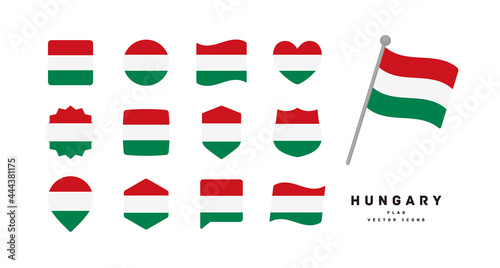hungary flag icon set vector illustration photo