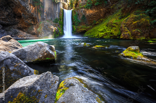 At the Base of Toketee Falls, North Umpqua River, Oregon photo